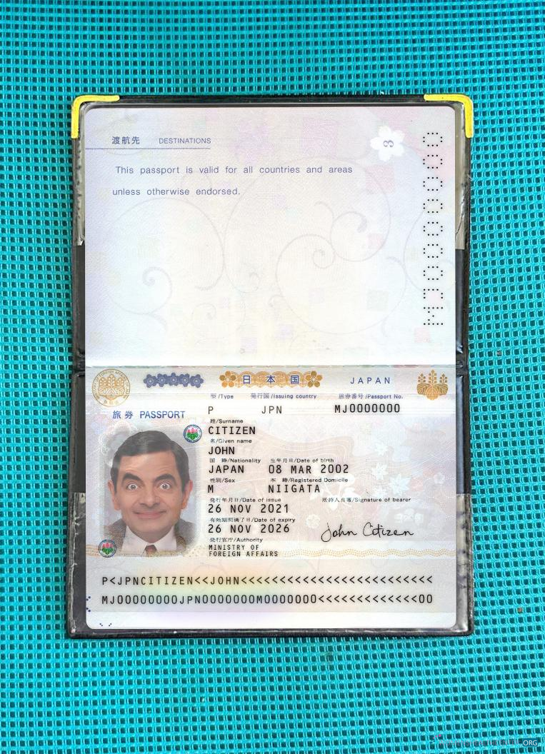 Download Japan passport 2021 present photolook Photoshop template